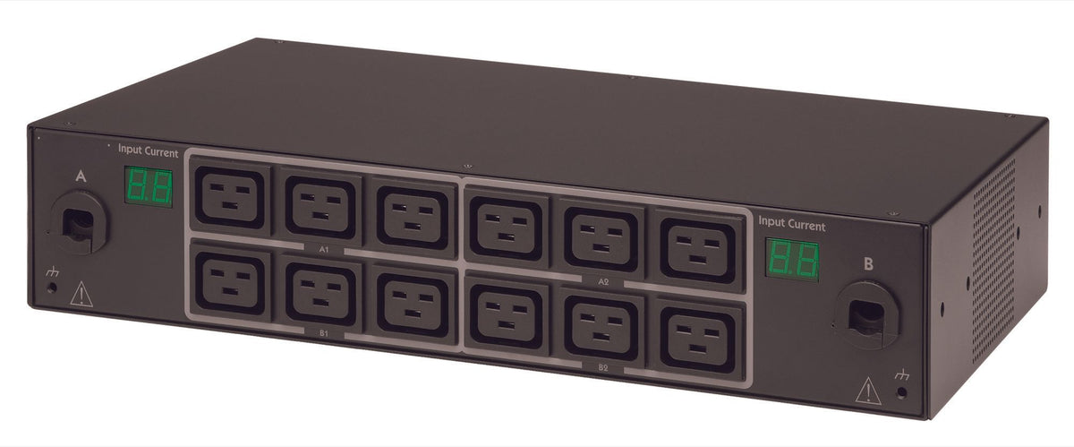 Servertech CS-12HD2C454A3 | Smart CDU With Pips (Per Inlet Power Sensing), 2U, 12 X Iec C19 Outlets, 2 X Led Amp Meters, (2) 208V 30A Inputs With 2 X L6-30P Connectors