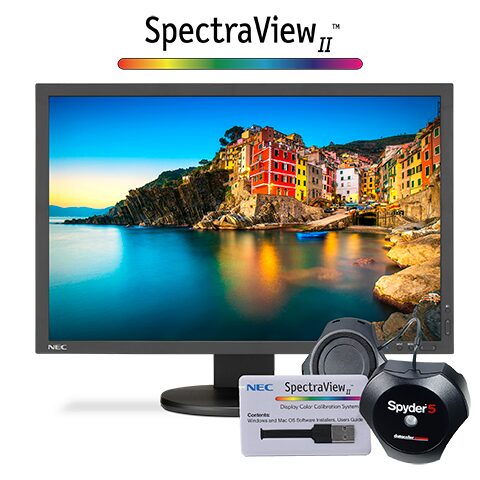 Sharp Electronics Corporation P243W-BK-SV | Multisync P243W-BK, 24" LED Backlit LCD Monitor Bundled With SpectraView II Software And MDSVSENSOR3 Calibrator