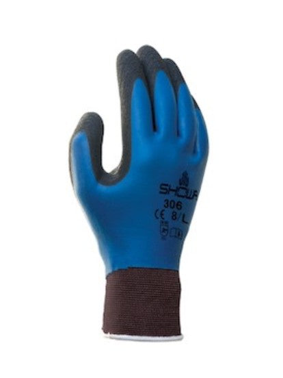 Showa 306L-08 | 306 Rubber Coated Gloves Nylon/Polyester, Rubber Coated, Large