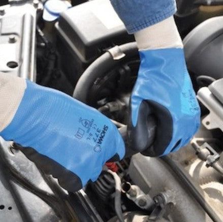 Showa 377XL-09 | 377 Nitrile Foam Grip Gloves Nylon/Polyester, Foam Nitrile Coated/Nitrile Dipped, Size 9