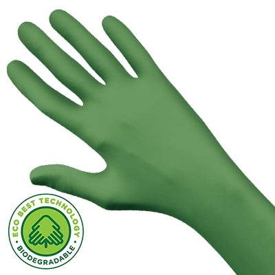 Showa 6110PFS | GreeN-DEX Nitrile Gloves Powder-Free, Small, 100 Gloves/Box