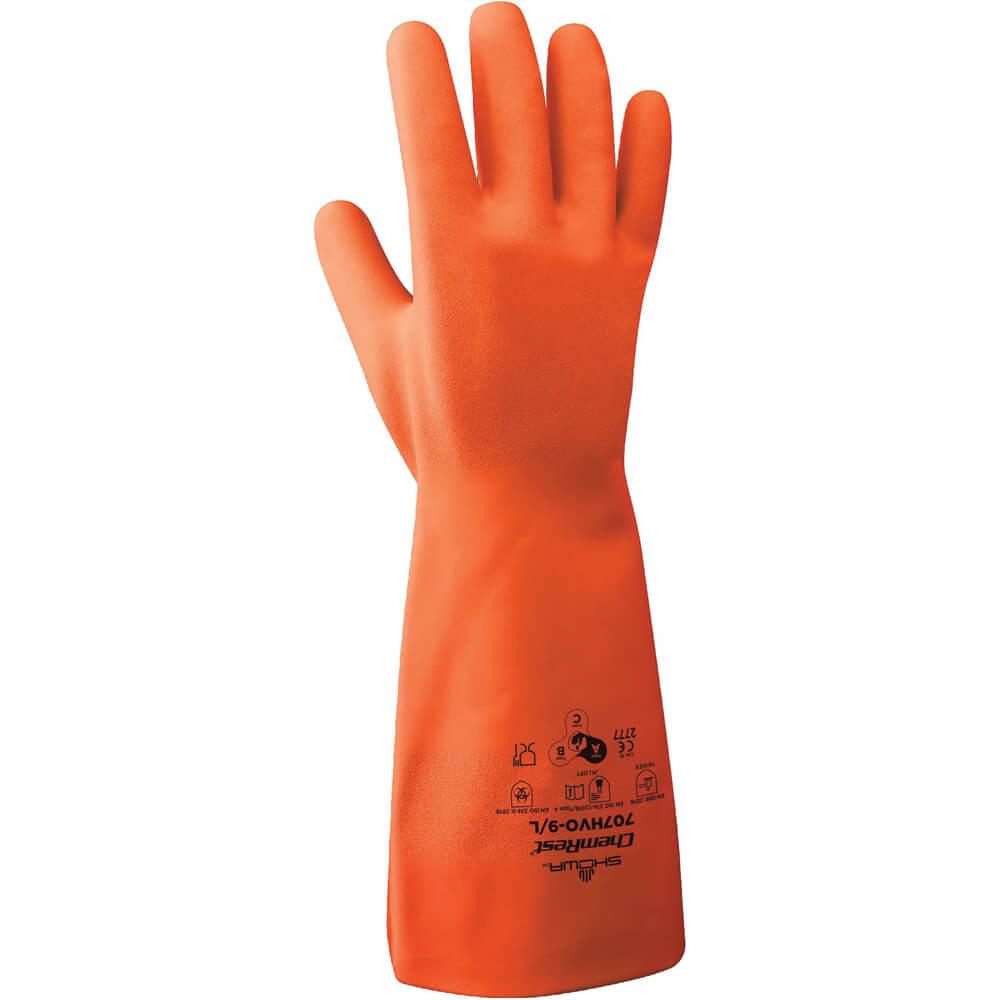 Showa 707HVO | Nitrile Glove, Chemical-Resistant, High Visibility (HVO)