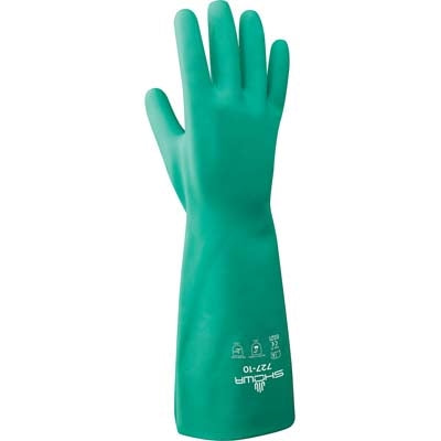Showa 727-07 | 727 Chemical Resistant Nitrile Gloves 13", 15 mil, Unlined, Small