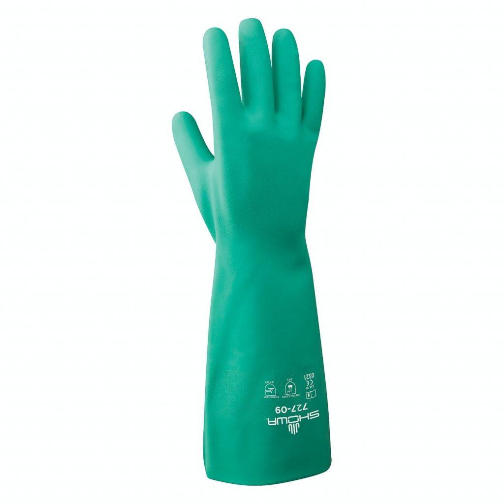 Showa 727-11 | 727 Chemical Resistant Nitrile Gloves 13", 15 mil, Unlined, 2X-Large