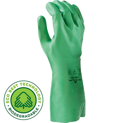 Showa 728-10 | 728 Biodegradable Nitrile Gloves X-Large, 15mil, 13" Length, Unlined, Dozen Pair