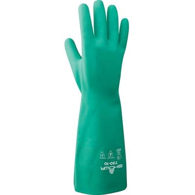Showa 730-07 | 730 Chemical Resistant Nitrile Gloves 13", 15 mil, Flock Lined, Small
