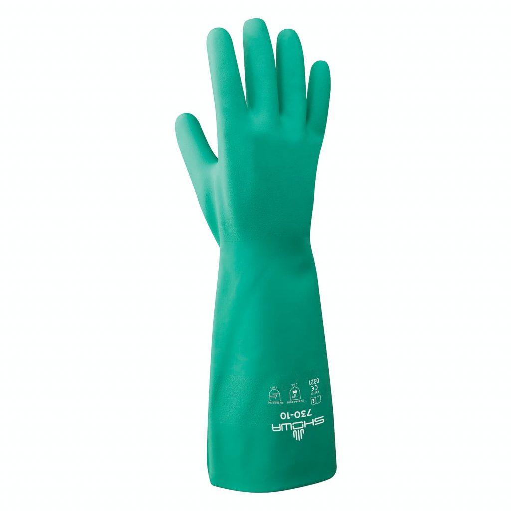 Showa 730-11 | 730 Chemical Resistant Nitrile Gloves 13", 15 mil, Flock Lined, 2X-Large