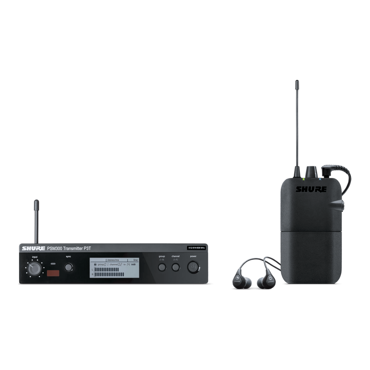 Shure Bros P3TR112GR-G20 | PSM300 System with SE112-GR Earphones