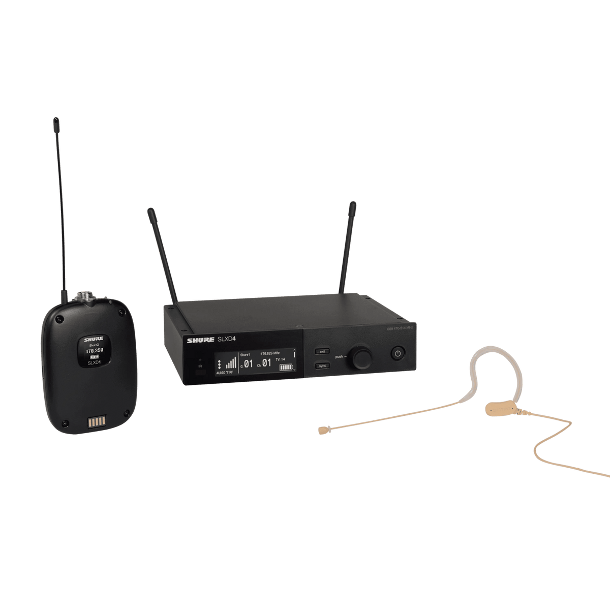 Shure Bros SLXD14/153T-G58 | Single BP Sys.MX153T Earset 470-514MHz