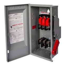 Siemens HF324NR | Safety Switch, Heavy Duty, Fused, 240 Volt AC, 200A, 15 HP at 1 Phase, 25 HP at 3 Phase, 3 Pole, 3 Fuse, 4 Wire, 304 Stainless Steel