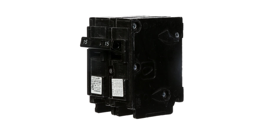 Siemens US2:Q215 | Miniature Circuit Breaker, Toggle Actuator, 15 A, 10 kA Capacity, AFCI, Black