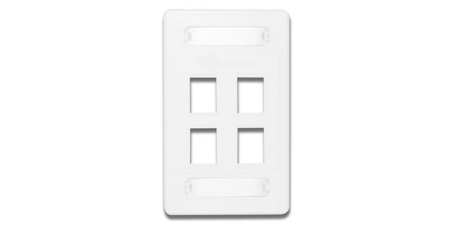 Siemon Company 10GMX-FPS04-02 | Faceplate, Thermoplastic, Flush-mount, 1Gang, White