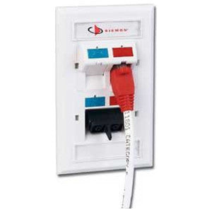 Siemon Company CT2-FP-20 | CT Faceplate, Ivory, Thermoplastic, 1Port, Flush-mount, 1Gang, Ivory