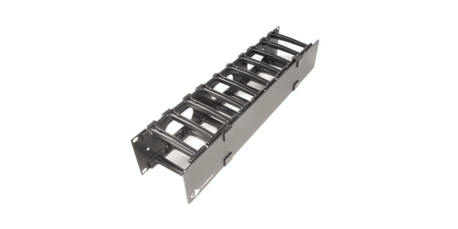 Siemon Company HCM-6-1U | Single-Sided Cable Manager, Horizontal Cable Management, Doors Cable Management, Black, 1U Rack