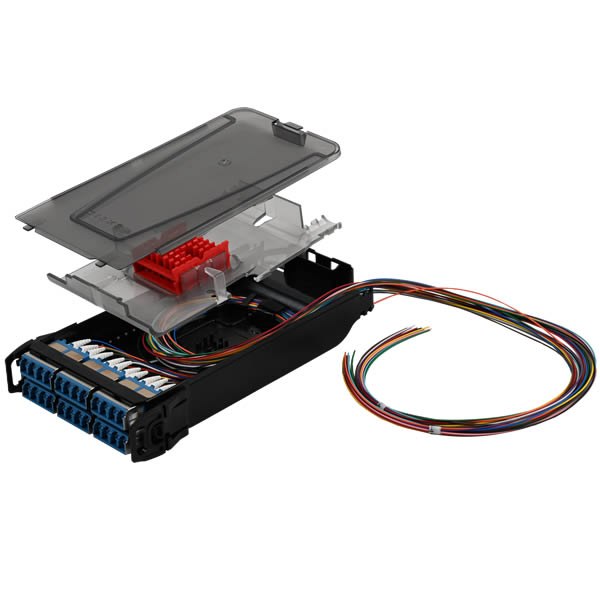 Siemon Company LVS24-LSUARAB1A | Fiber Splice Cassette, OS2 Fiber, 24 Fiber, LC/UPC Connector 1, Black Housing, Thermoplastic Housing