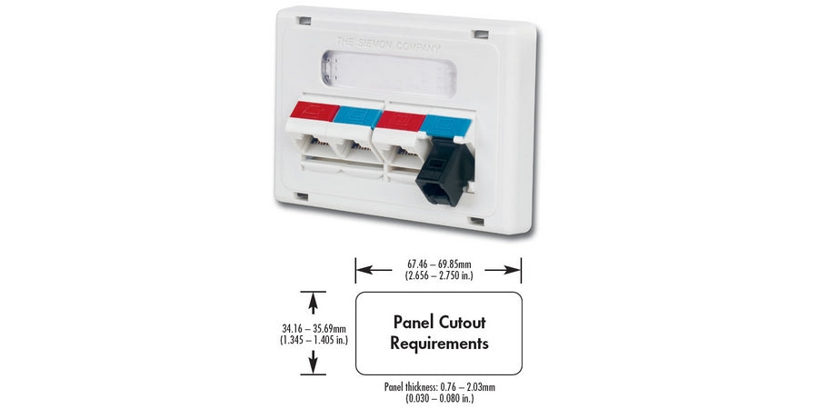 Siemon Company MX-MFP-02 | Modular Furniture Adapter, 4 Port, White