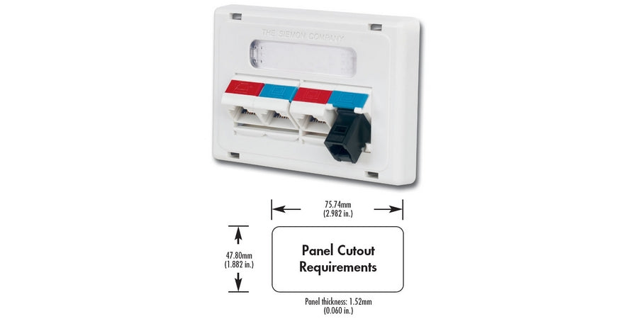 Siemon Company MX-MFP-HMA-02 | Modular Furniture Adapter, White, 4Port, 4Port