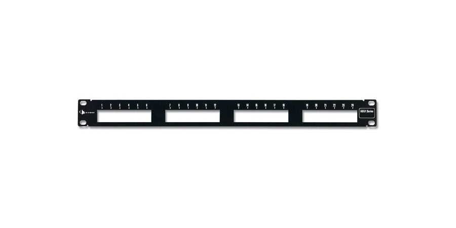 Siemon Company MX-PNL-24 | Patch Panel, 1U, Black, Unloaded, 24 Ports