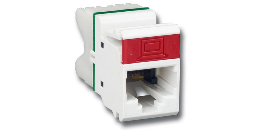 Siemon Company MX5-F07 | UPT Outlet, 1-Port, RJ45 Connector, Green, Flat-Mount, Configuration, T568A/B Universal