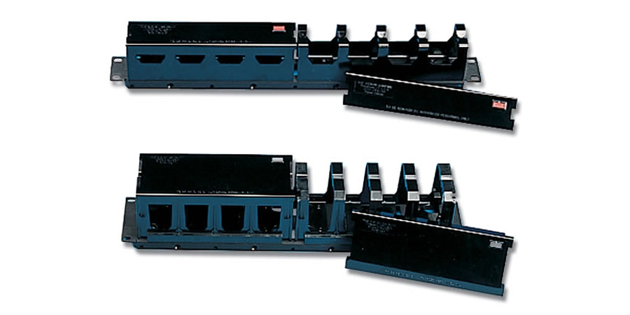 Siemon Company S110-RWM2-01 | Cable Manager Panel, Rack, 19 in. Rack Mount (with cover) Cable Management, Horizontal Cable Management, Black