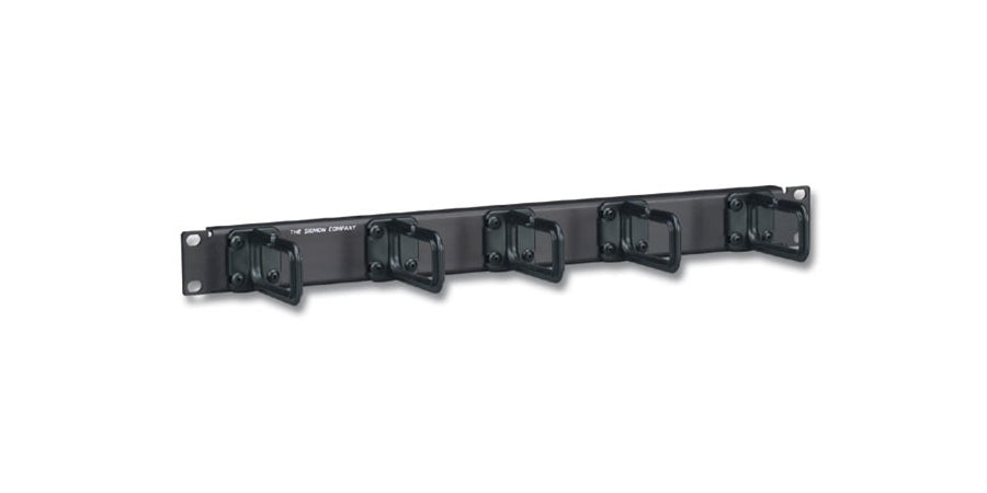 Siemon Company WM-143-5 | Cable Manager, Horizontal Cable Management, Ring Duct Cable Management, Black, Metal, 1U Rack, WxH, 19 x 1-3/4 in.