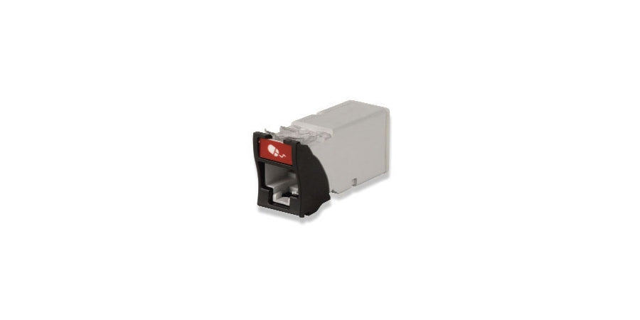 Siemon Company Z6-03 | UPT Outlet, 1-Port, RJ45 Connector, Red, Flat/Angle-Mount, Hybrid-Mount