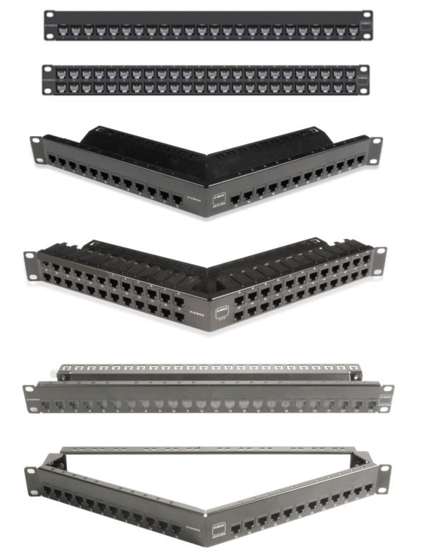 Siemon Company Z6A-PNL-24K | Patch Panel, Steel, UTP, 1U, Flat, 24 Ports, Black