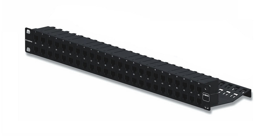 Siemon Company Z6AS-PNL-U48K | Patch Panel, Steel, Shielded, 48 Ports, Black