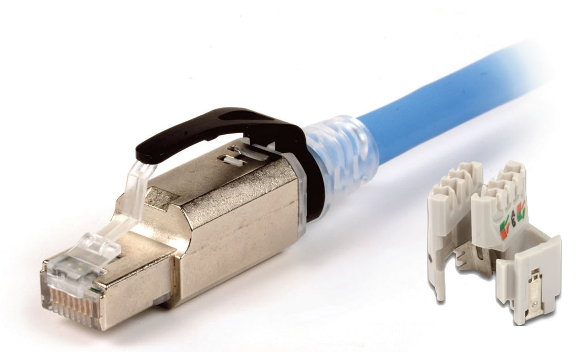Siemon Company ZP1-6AS-01S | Network Connector, Black, Die-Cast Zinc, Shielded, Cat 6A, 1000V, Length 2.3 in. (58.2mm)