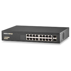 Signamax FO-SC10050 | C-100 16-Port Gigabit PoE+ Switch– with 2 SFP Ports