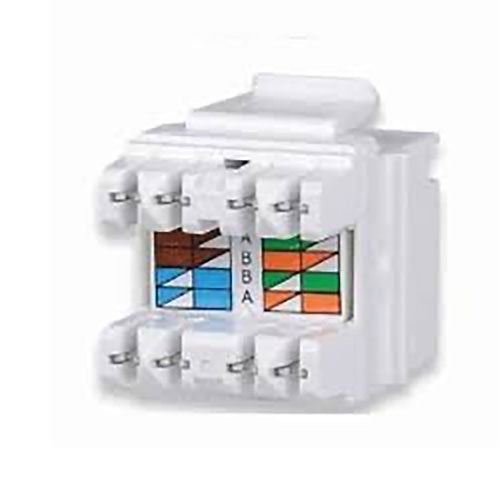 Signamax KJ458MT-C6C-WH | Keystone Modular Jack, Cat 6, 110 IDC, T568A/B Wiring, White