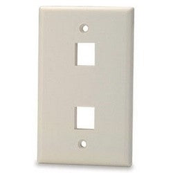 Signamax SKF-2-WH | Keystone Faceplate 1-Gang, 2-Port 2.75" Width x 4.5" Height, Thermoplastic, White, for Keystone Jack and Multimedia Module