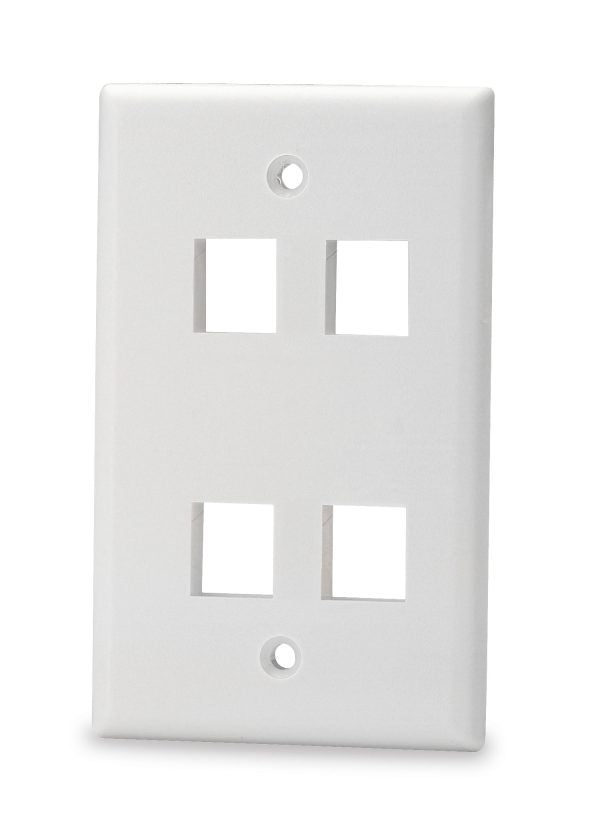 Signamax SKF-4-WH | Faceplate, 4-Port, 1-Gang, High-Impact Thermoplastic, White