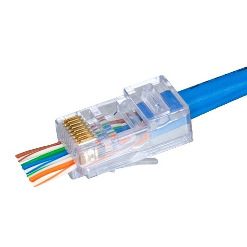 Simply45 Llc S45-1500P | RJ45 Modular Plug, Cat 5e, Unshielded, Polycarbonate, Blue Tint