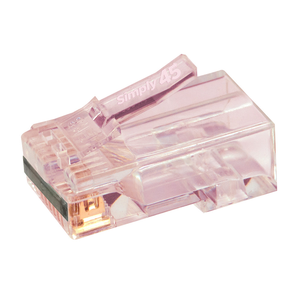 Simply45 Llc S45-1701P | RJ45 Modular Plug, Cat 6/Cat 6A, Unshielded, Polycarbonate, Red Tint