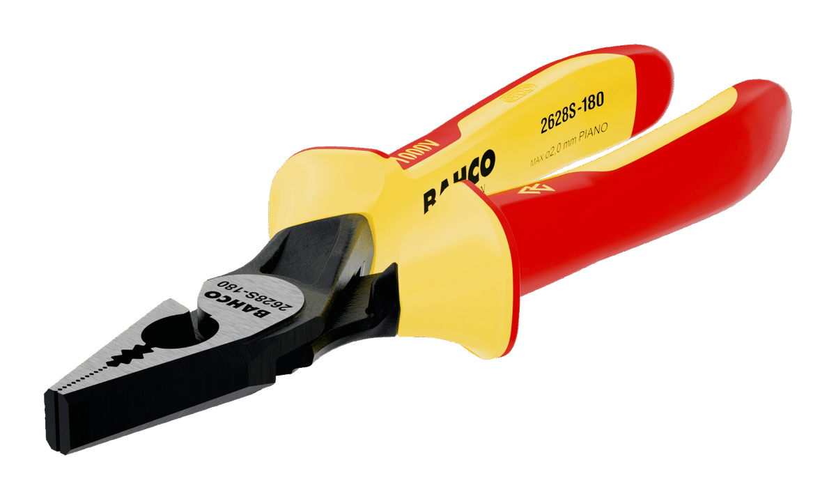 Williams 2628 S-200 | ERGO Combination Pliers with Insulated Dual-Component Handles and Phosphate Finish (200 mm)
