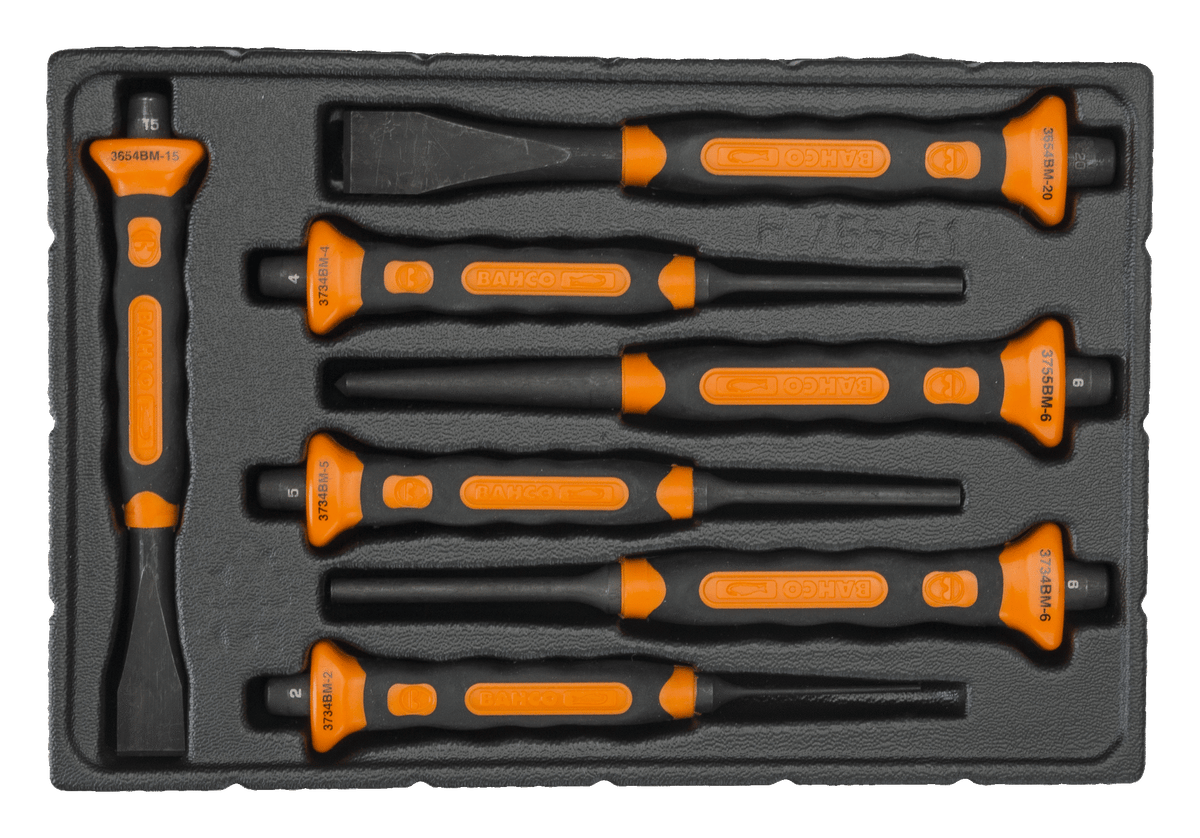 Williams 3654BMS/7 | Mixed Mason's Chisel Set with 2-Component Handle - 7 Pcs/Plastic Tray