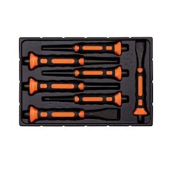 Williams 3654BMS/7 | Mixed Mason's Chisel Set with 2-Component Handle - 7 Pcs/Plastic Tray