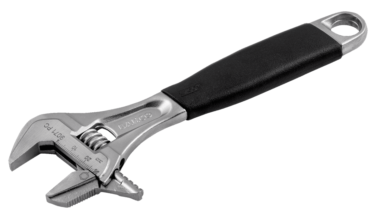 Williams 9070 RPC US | ERGO 21 mm Central Nut Reversible Jaw Adjustable Wrench with Rubber Handle and Chrome Finish 158 mm
