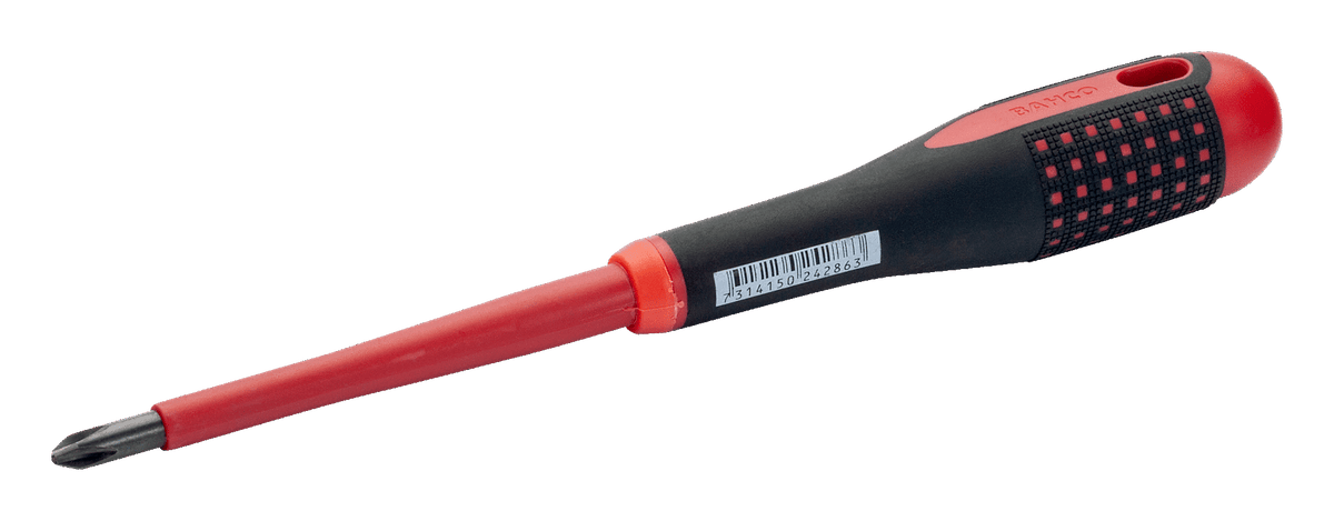 Williams BE-8640S | Bahco BE-8640S - ERGO VDE Insulated Phillips Screwdriver with 3-Component Handle PH4 x 36 mm x 200 mm