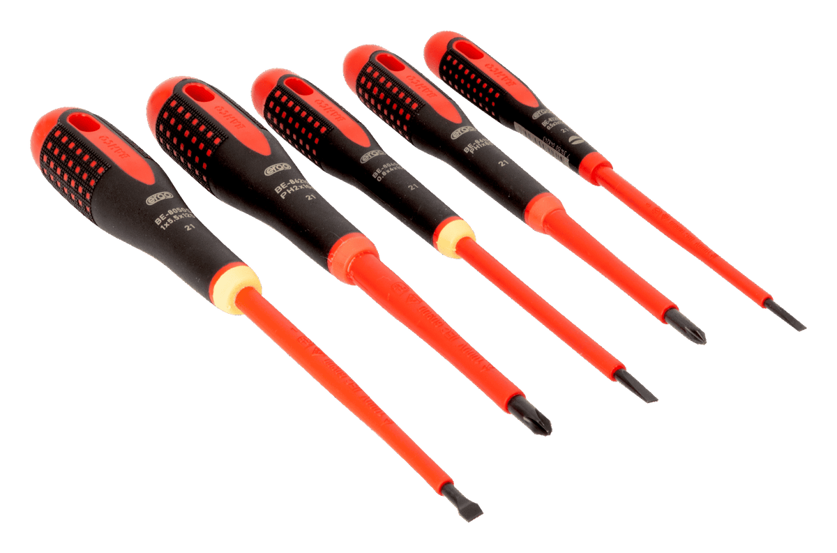 Williams BE-9881S | ERGO VDE Insulated Slotted and Phillips Screwdriver Set with 3-Component Handle - 5 Pcs