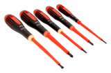 Williams BE-9881S | ERGO VDE Insulated Slotted and Phillips Screwdriver Set with 3-Component Handle - 5 Pcs