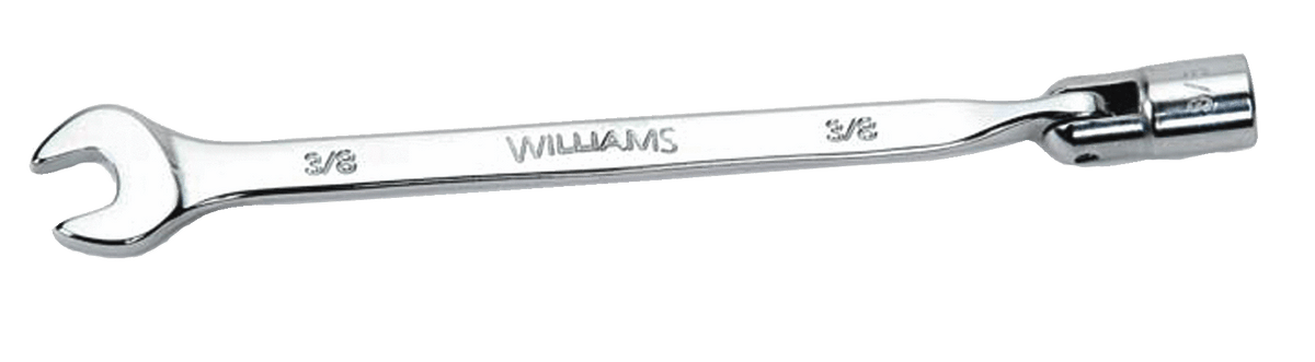 Williams JHW11900 | High Polish Chrome Finish Flex Combination Wrench 3/8