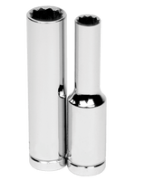 Williams JHW30808 | 1/4 Drive Deep Socket, High Polished Chrome Finish, 12 Point 8 mm