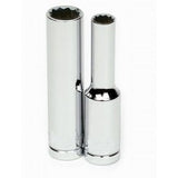 Williams JHW30808 | 1/4 Drive Deep Socket, High Polished Chrome Finish, 12 Point 8 mm