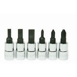 Williams JHW30906 | 1/4 Drive Screwdriver Bit Socket, High Polished Chrome Finish, Set, 6 Pieces
