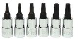 Williams JHW30908 | 1/4 Drive Torx Bit Socket, High Polished Chrome Finish, Set, 6 Pieces