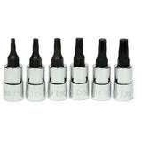 Williams JHW30908 | 1/4 Drive Torx Bit Socket, High Polished Chrome Finish, Set, 6 Pieces