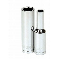 Williams JHW31314 | 3/8 Drive Deep Socket, High Polished Chrome Finish, 6 Point 7/16"