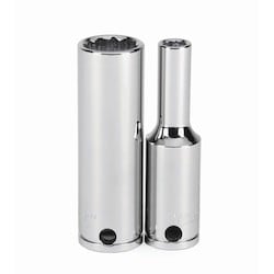 Williams JHW31418-TH | 3/8 Drive Deep Socket 12 Point 9/16" with 4 Hole Solution